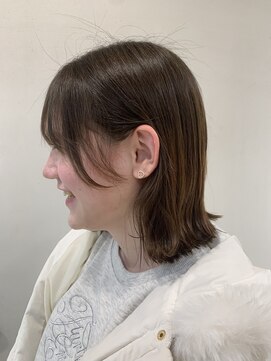 アッシュ 仙川店(Ash) 切りっぱなしショートボブおくれ毛縮毛矯正10代20代30代40代