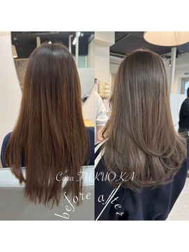 カラ フクオカ 天神(Cara FUKUOKA) ヘーゼルベージュ《★髪質改善うる艶水素カラー+カット★》