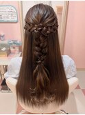 ストレートハーフアップ