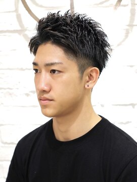 ヨシザワインク プレミアム 横浜 桜木町店(YOSHIZAWA Inc. PREMIUM) メンズツーブロック/カジュアル/黒髪アップバング