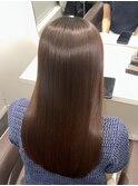 黒髪ストレートロングレイヤーミディアム髪質改善ストレートヘア