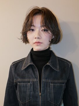テテ ニコ(tete nico) 【高橋啓太】ミニボブ × ニュアンスパーマ × 前髪なし