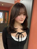 レブ 三条河原町(Reb,)&nbsp;ブリーチなしダブルカラーレイヤーカットミルクティーベージュ