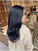 アッシュ 川崎店(Ash)&nbsp;ネイビーブルー　ブリーチあり