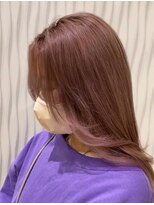 アース 会津若松店(HAIR&MAKE EARTH)&nbsp;ピンクブラウン×韓国風くびれロング