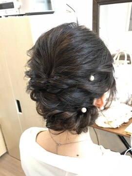 ロカット サロン(Roquat Salon) 黒髪アップパールピンアレンジ【ヘアセット  袴/立川南/立川】