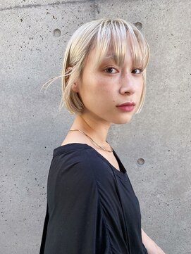 ヴェルダ 池袋店(verda) ブリーチオンカラーマロンベージュ刈り上げボブ