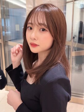 ノク 渋谷(nok) グロスベージュ_オリーブベージュレイヤーカットウェットヘア