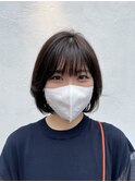 20代/30代/小顔/大人可愛い/ショート/丸みボブ/オリーブ