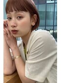 ミニボブ/ワイドバング/オレンジカラー/20代/30代/40代