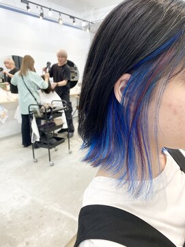 シャイバイブランチ(shy by branch) インナーカラー ブルー×レッド【良太】