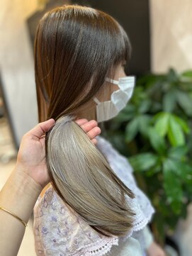 ヴァイス 渋谷店(VAICE) インナーカラー/ホワイトベージュ/セミロング