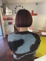 ヘアースペースブルーム プリュス 石橋店(HAIR SPACE BLOOM plus)&nbsp;石橋/首が綺麗に見えるボブ/ショート/ピンクブラウン/白髪染め
