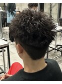 スパイキーショートパーマ/メンズ/刈り上げ/眉毛/ツイスト