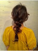ヘアセット編み下ろしパーティーヘアアレンジヘア三つ編み