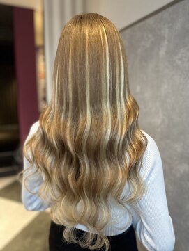 ガルボヘアー 心斎橋店(garbohair) プルエクステ10代20代ブリーチハイライトハニーベージュ