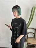 ボブ　ブリーチ　ミントグリーン