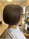 ワンレン丸みショートボブ