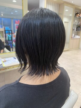 アッシュ 仙川店(Ash) 仙川黒髪透け感アップ外ハネショートボブ40代50代60代簡単セット