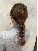 ヘアアレンジ/ヘアセット/編み下ろしアレンジ/パーティアレンジ