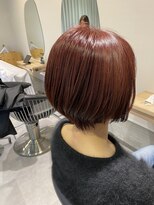 ラ ペ(LAPAIX)&nbsp;艶感チェリーブラウンの丸みショートボブ