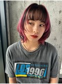 【阿形】ブロックカラーレイヤーボブウルフボブレイヤー