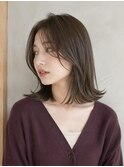 韓国ボブレイヤー顔周りカット外ハネ艶髪オリーブグレージュ船橋