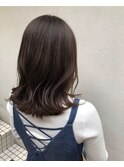 ダークカラー_マロンベージュ Aラインボブ かきあげ