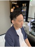 ショートアップバングフェードカットスパイラルパーマスウィング