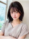 30代40代大人かわいい 小顔 前下がりボブ &nbsp;くびれシルエット 