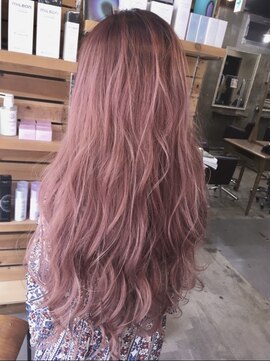 ヘアカロン 熊本本店(Hair CALON) ピンクグレーダブルカラーケアブリーチ髪質改善トリートメント