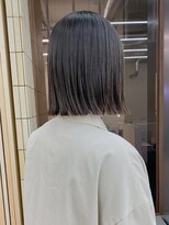 パークレーン アイス イヴェン(park lane ICI yeven)&nbsp;切りっぱなしボブ　ブリーチなしグレージュ　ラベンダーベージュ