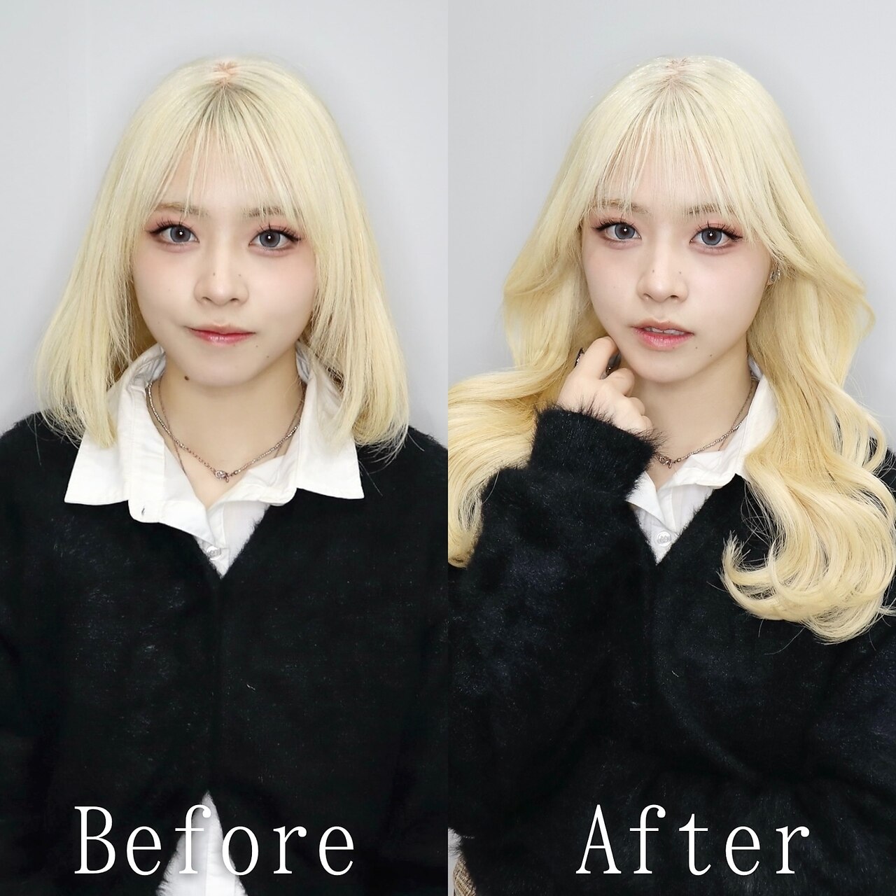 ホワイトブロンド#シールエクステ#韓国#フェミニンロング#町田