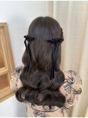 ハーフツイン ハーフアップ 参列ヘア デートヘア ライブヘア