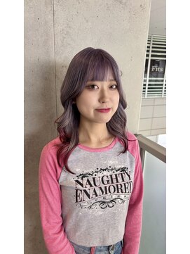 リック(Ric by KENJE) ミディアムペールパープル×レッド裾カラー