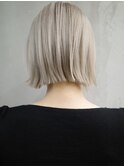 【GEEKS渋谷】ホワイトブリーチ/冬カラー/20代30代/ミニマルボブ