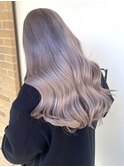ミルクティーベージュダブルカラーハイトーンレイヤーカット韓国
