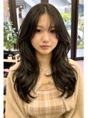 ハッシュカット/顔周りカット/ミルクティーブラウン