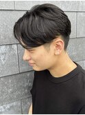 メンズマッシュセンターパートスパイラルパーマニュアンスパーマ