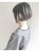 【Marl】ブラックグレージュカラーのシンプルなボブスタイル♪