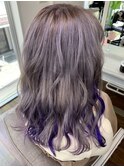 大人かわいいゆるふわウェーブ☆ハイトーン×ラベンダーアッシュ