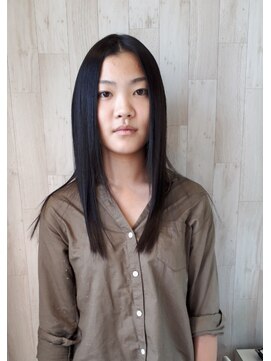 マニス(manis) 縮毛矯正＆髪質改善×アッシュブラックこなれストレート