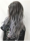 シルバーグレー×バレイヤージュ