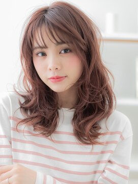 カバーヘア 上尾西口店(COVER HAIR) ミルクティーピンク韓国風小顔ウェットヘアTb6上尾20代30代40代