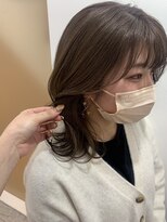 デューヘアー(due hair) ミディアム韓国風くびれレイヤースタイル/アッシュベージュ