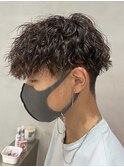 京都センタパートツイストパーマツーブロックメンズパーマ