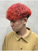 ブリーチ赤カラー波巻きスパイラル