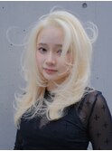 ブリーチ抜きっぱなし大人ロングレイヤーハッシュカット