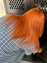ヲタク(wotaku.) オレンジカラーオレンジベージュハイトーンダブルカラー暖色ヘア