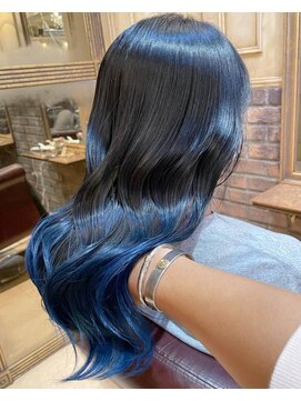 シレナバイアルティナ 辻堂店(sirena by artina) ダークブルー/カーテンバング/顔周りカット/エンドカラー